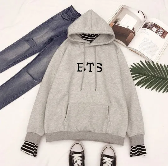 2018 New BTS Hoodie Bangtan Boys Hoodies Sweatshirt Tops Pullovers Kpop Fans Clothes Oversized Solid Cotton Harajuku Kawaii Tops