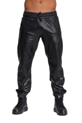 Aethor Men's Black Faux Leather Pants