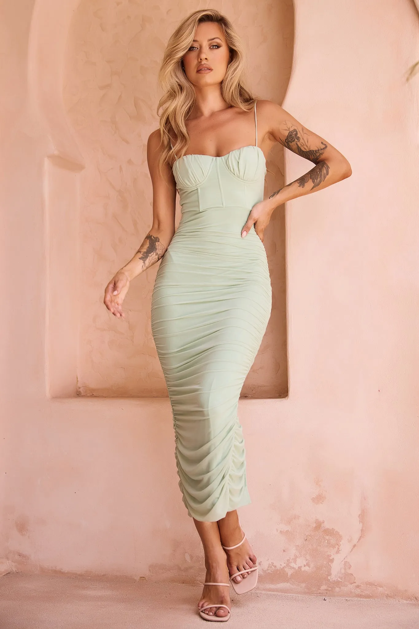 All Clear Midi Dress - Sage