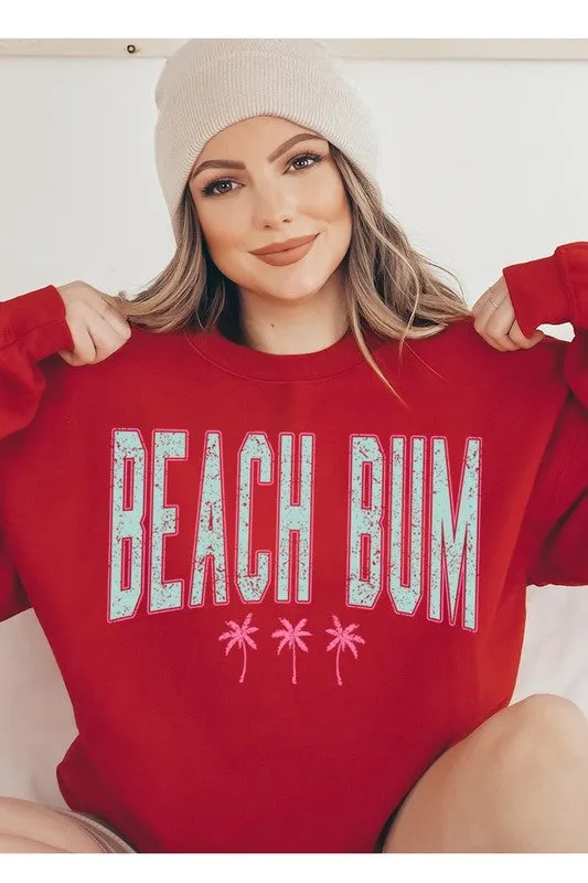 Beach Bum Oversized Graphic Fleece Sweatshirts