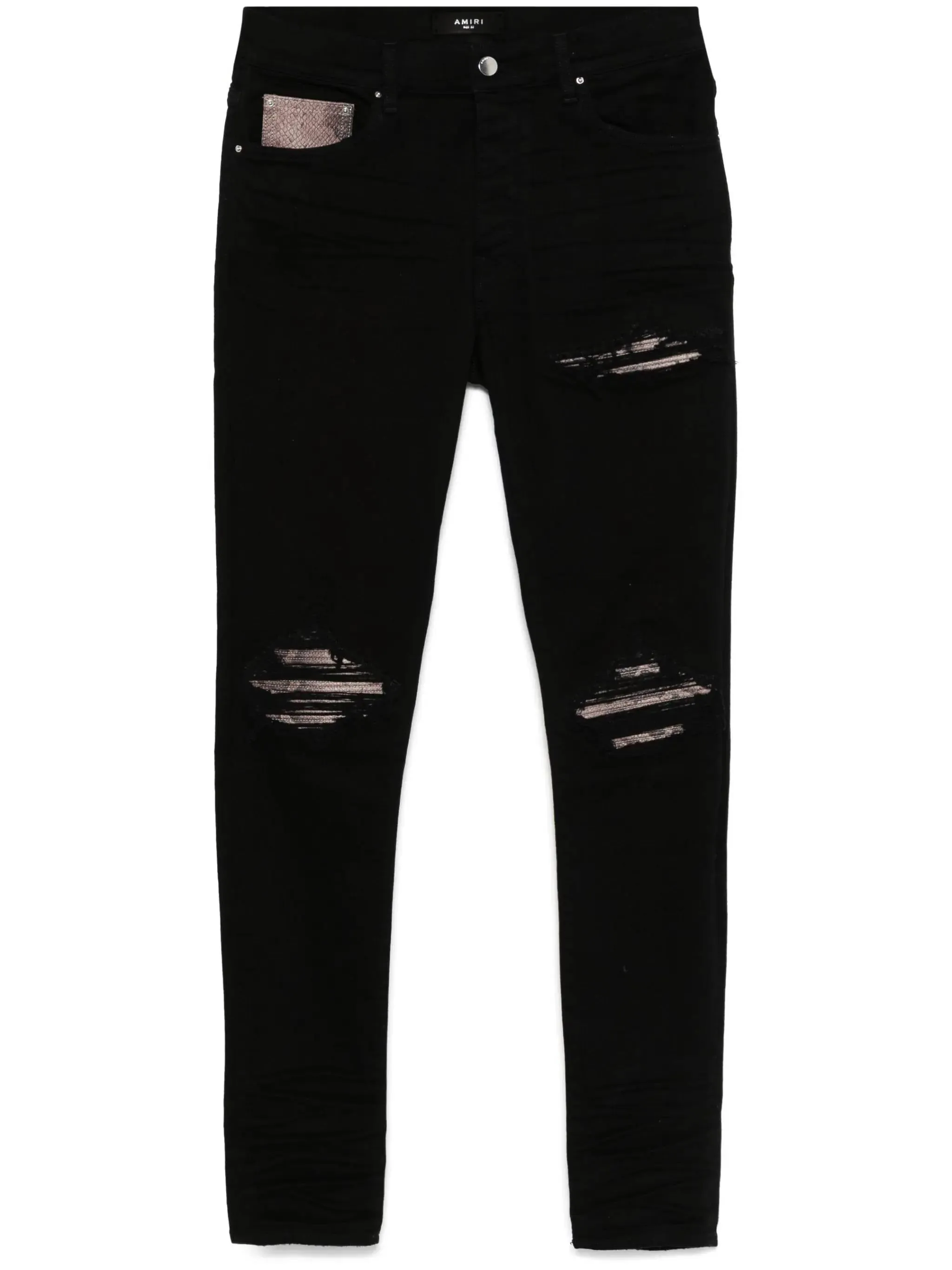 Black Stretch Denim Ripped Skinny Jeans