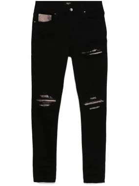 Black Stretch Denim Ripped Skinny Jeans