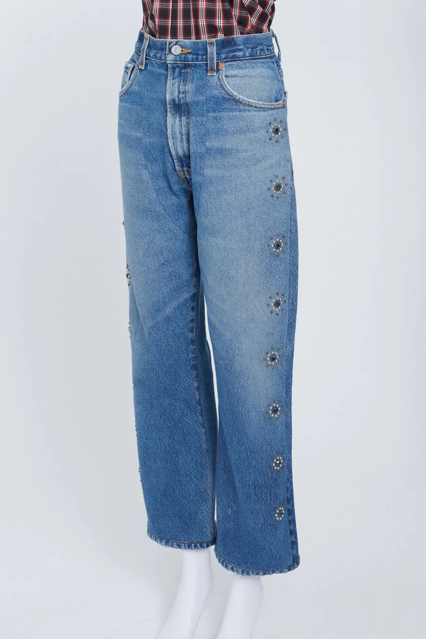 Blue 70s Loose Flare Jeans