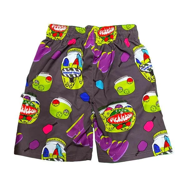 Boys Black & Multi Pickleball Jar Short