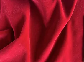 Brilliant Holiday Crimson Cotten Blend Velvet (Made in Italy)