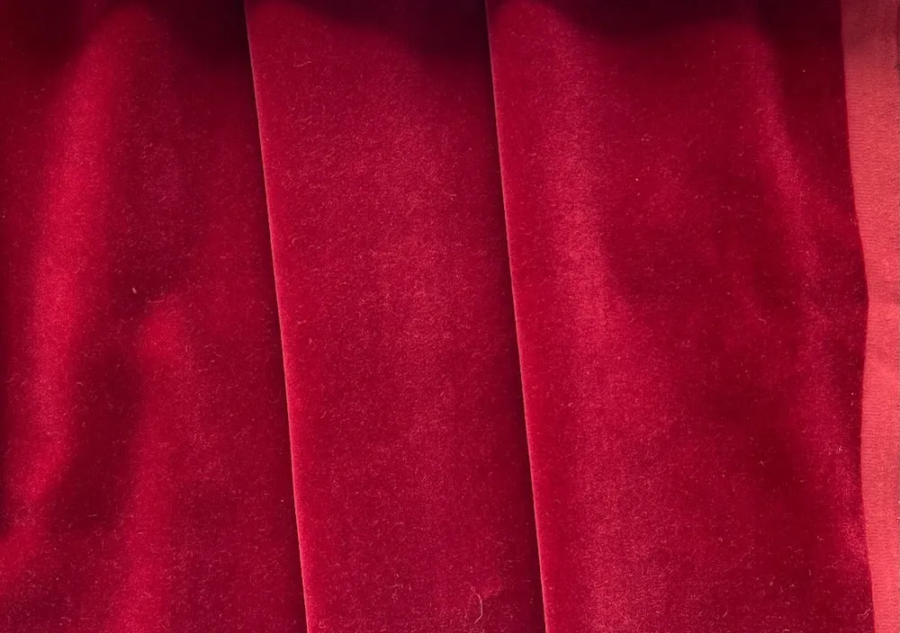 Brilliant Holiday Crimson Cotten Blend Velvet (Made in Italy)