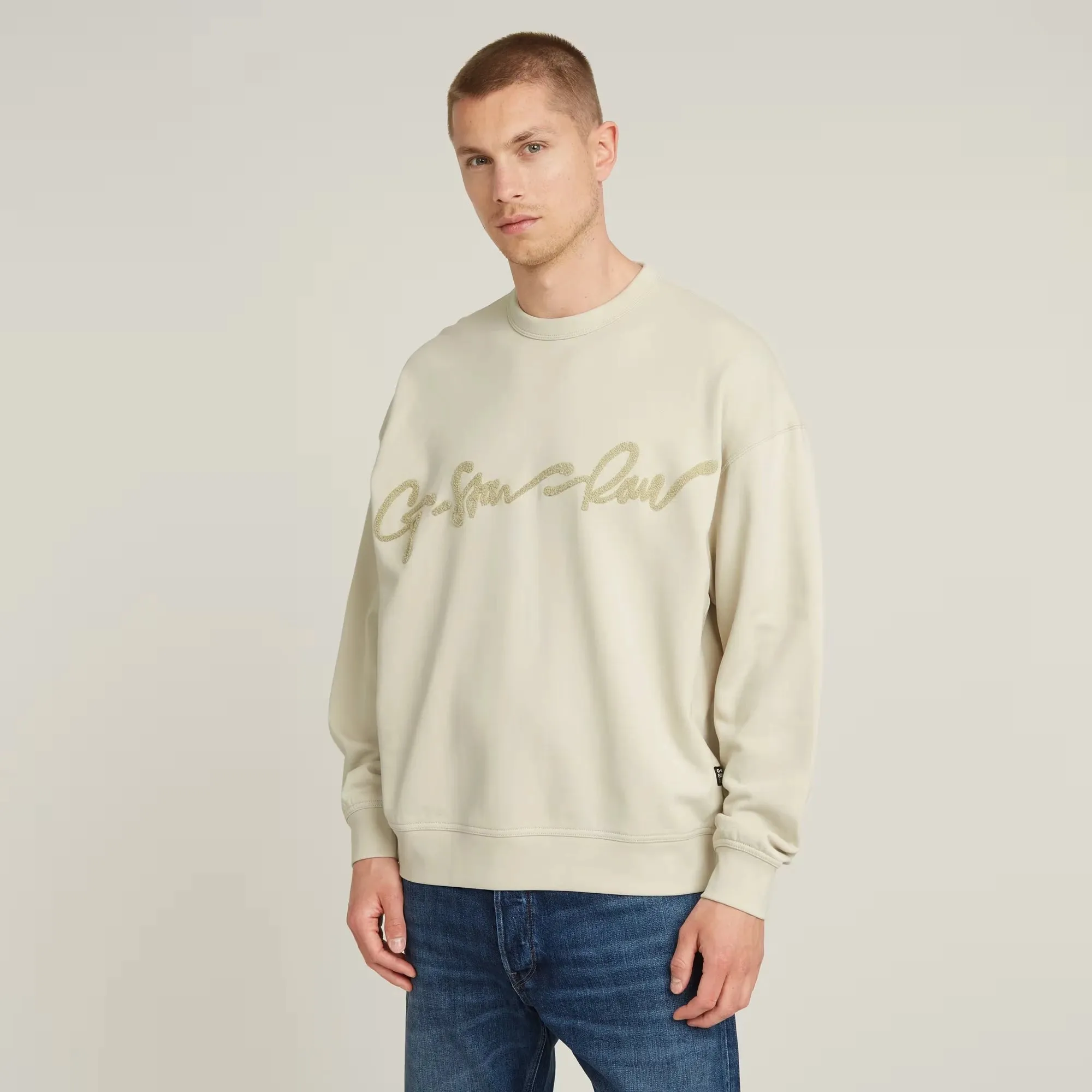 Chenille G-Script Loose Sweater (Whitebait) - D25134-D257-1603