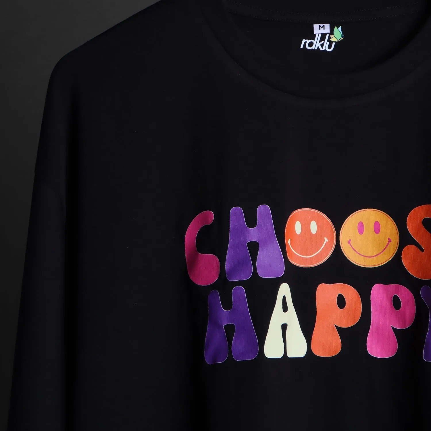 CHOOSE HAPPY MEN'S PRINTED OVER SIZE TEE#16