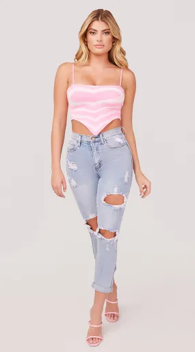 Distressed High Waisted Jeans