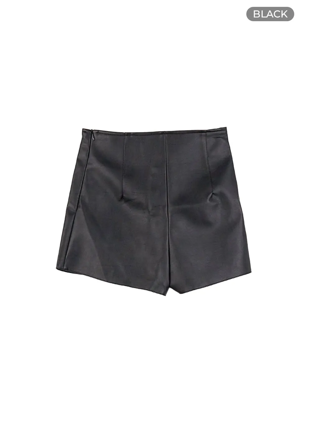 Edgy Faux Leather Mini Shorts CS412