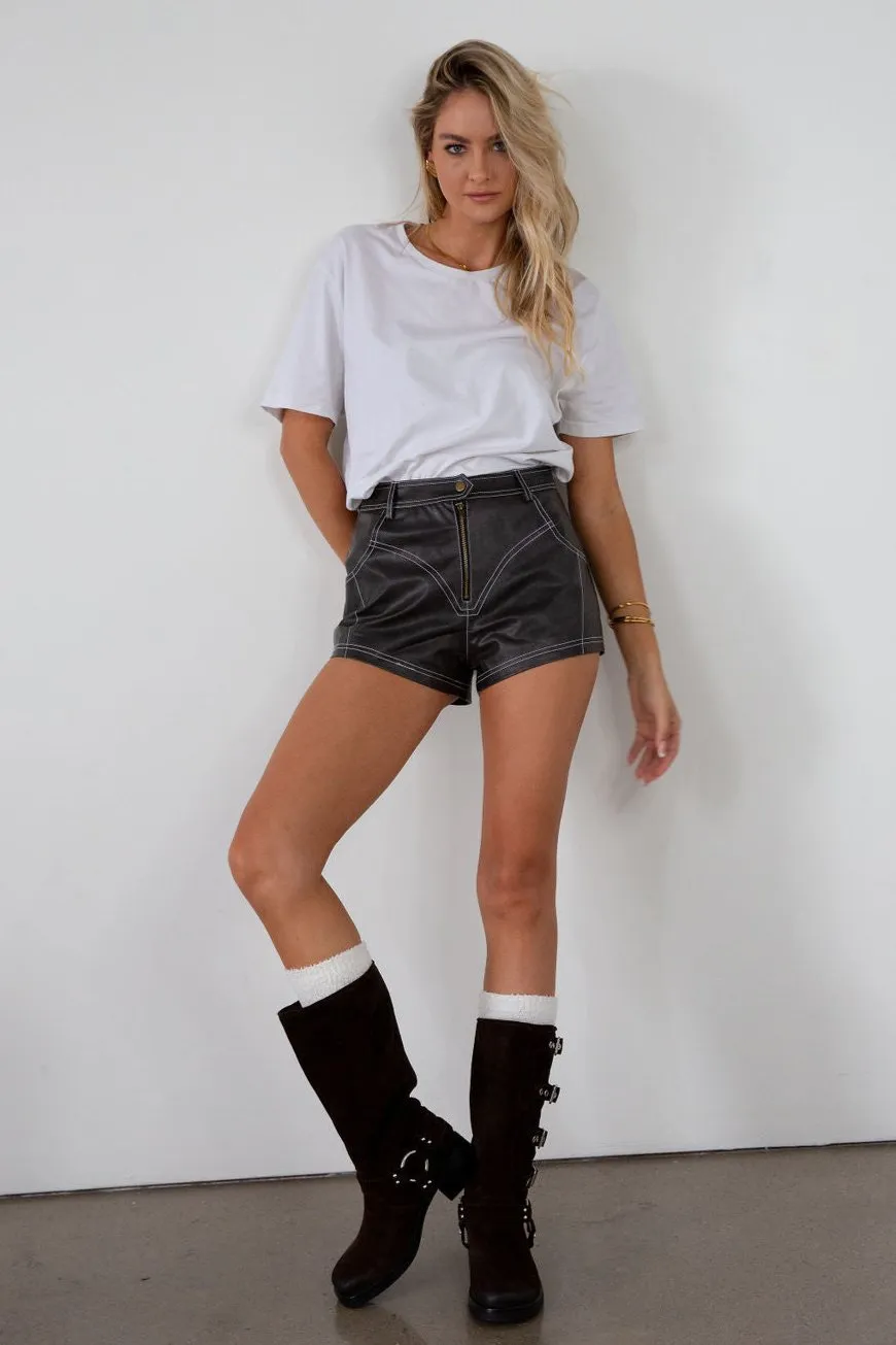 Edgy Leather Shorts