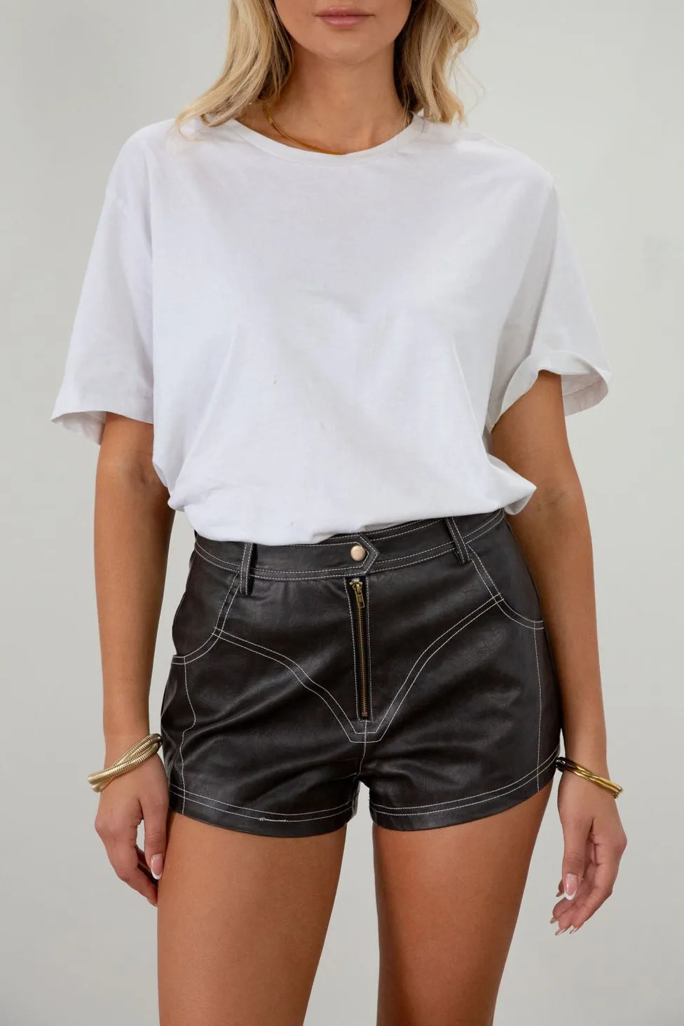 Edgy Leather Shorts