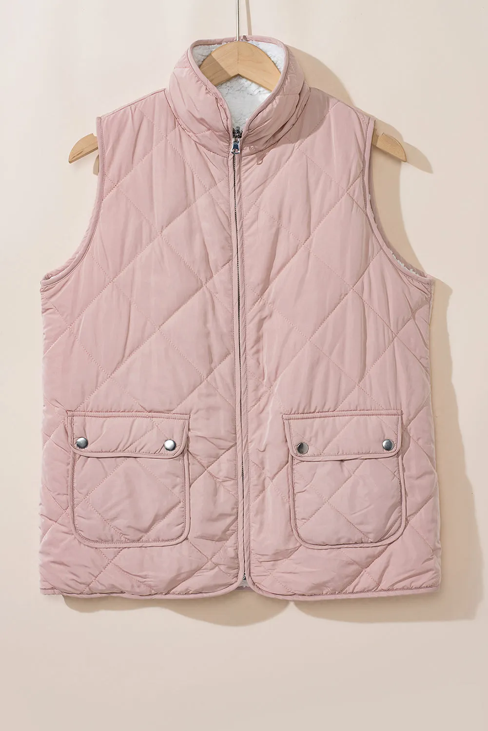 Fleece Lined Quilted Vest Coats