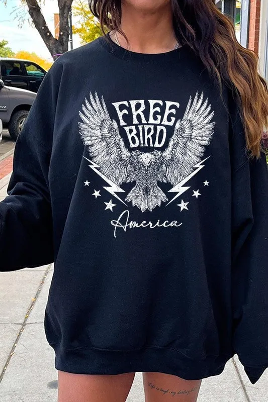 Free Bird America Graphic Fleece Sweatshirts