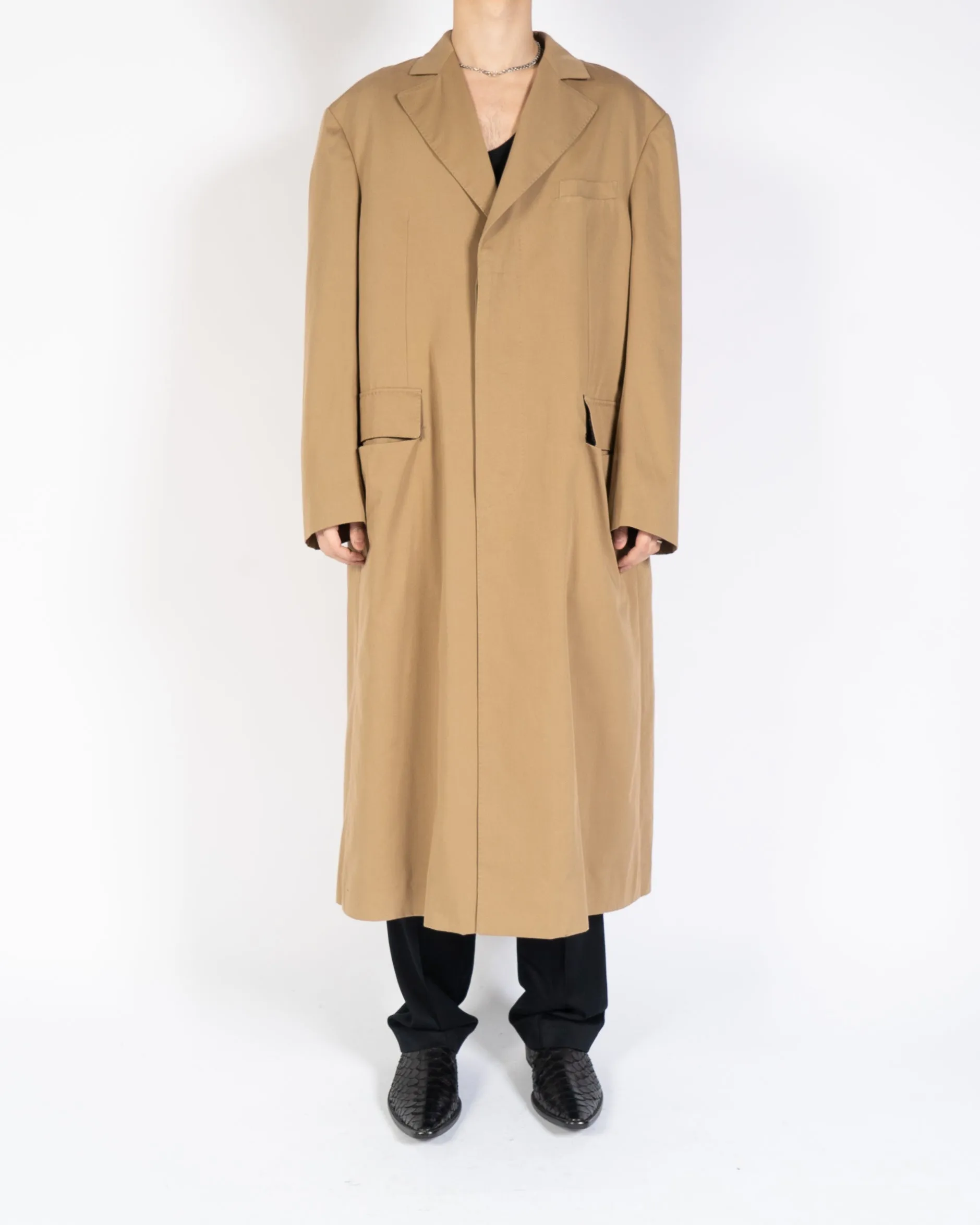 FW18 Beige Oversized Coat with Removable Floral Lining