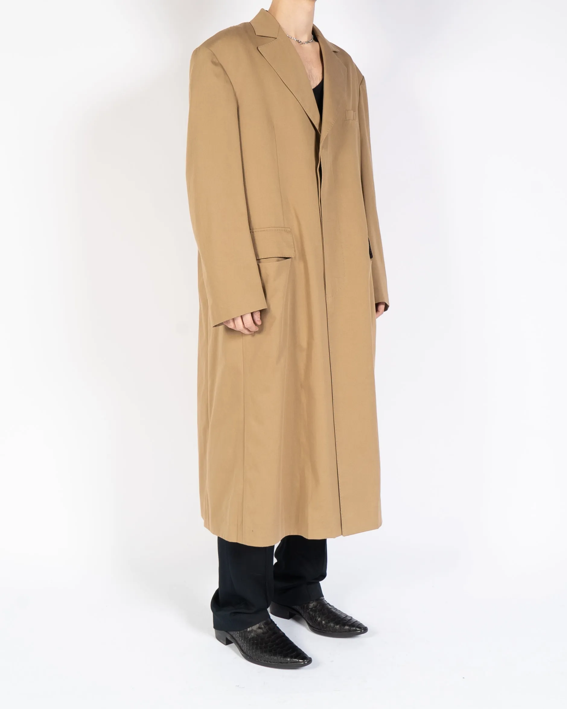 FW18 Beige Oversized Coat with Removable Floral Lining