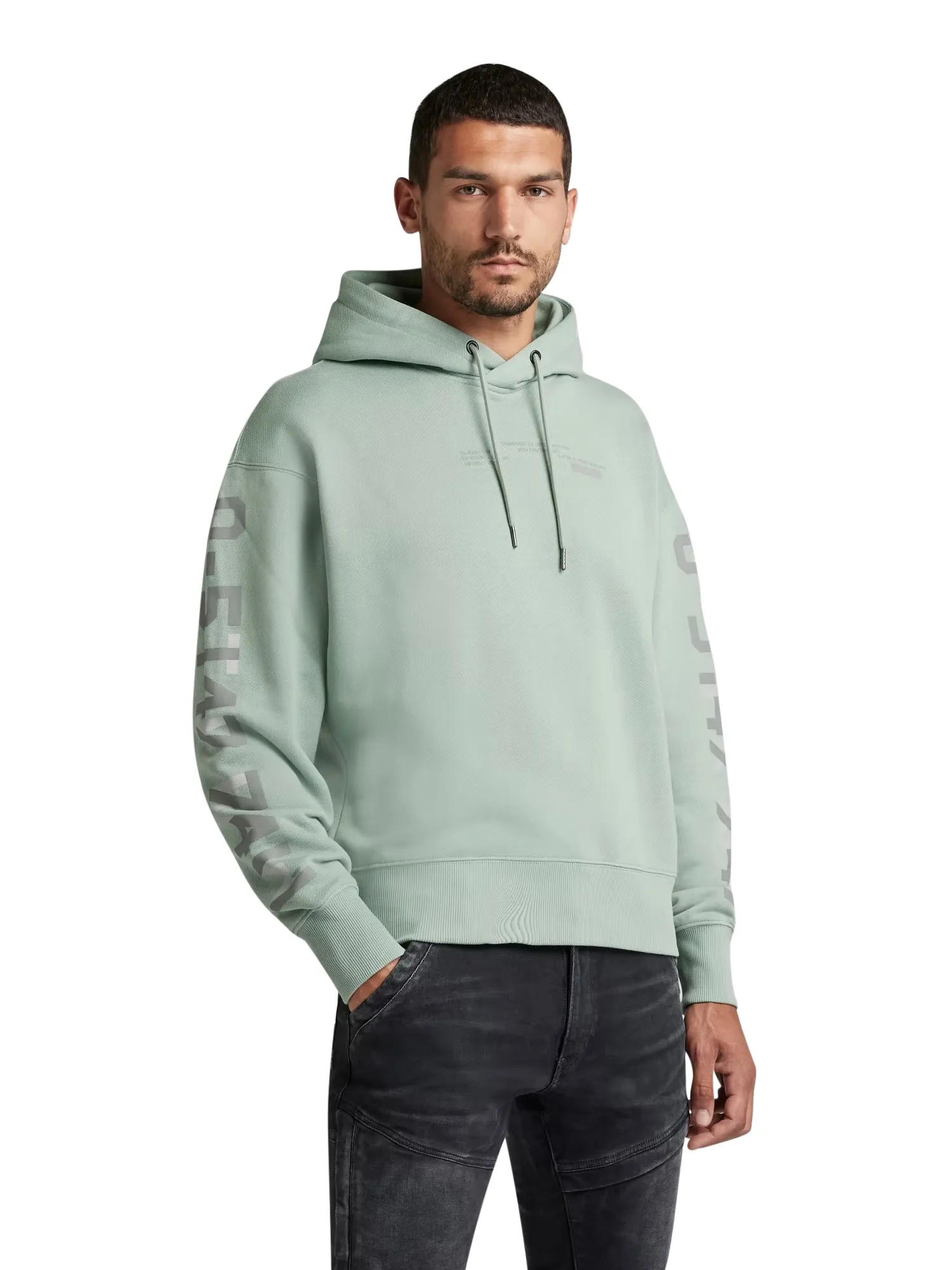 G-Star Raw Men's Sleeve Graphics Loose Hooded Sweater