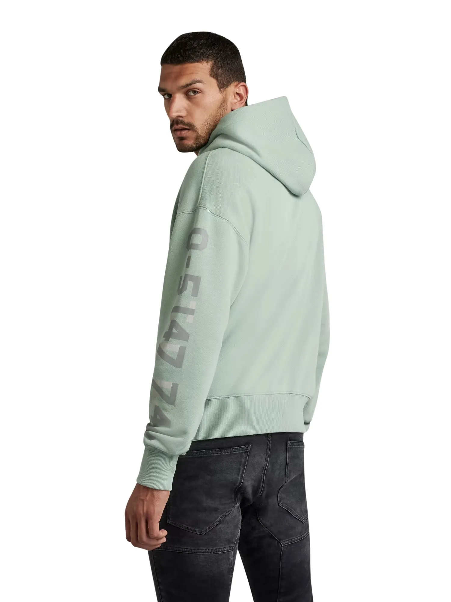 G-Star Raw Men's Sleeve Graphics Loose Hooded Sweater