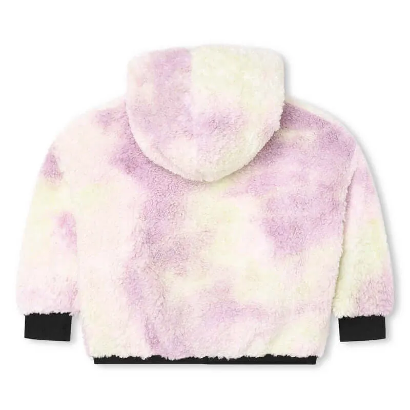 Girls Tie Dye Teddy Hooded Jacket