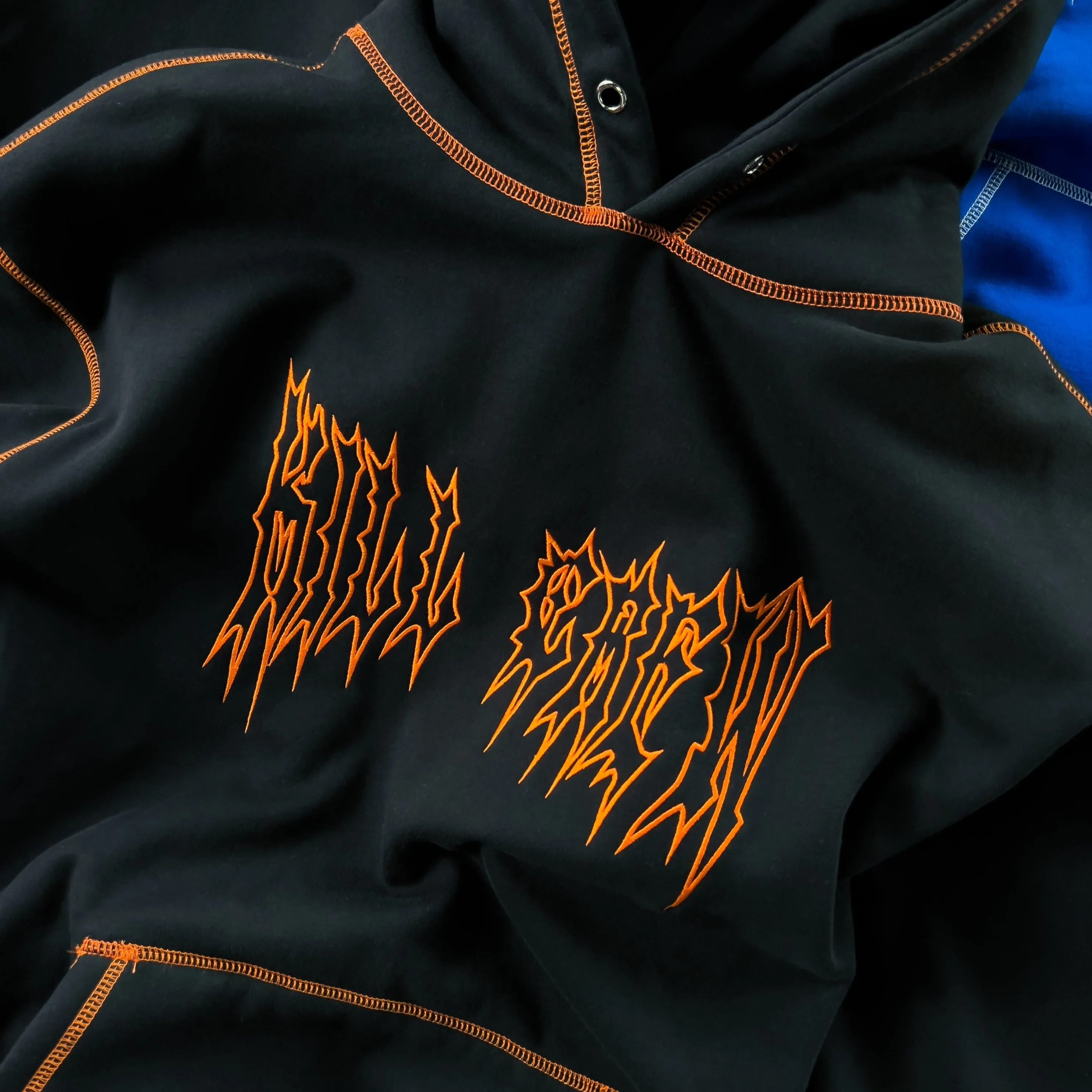 HEAVYWEIGHT LUX OUTSEAM HOODIE - BLACK / ORANGE