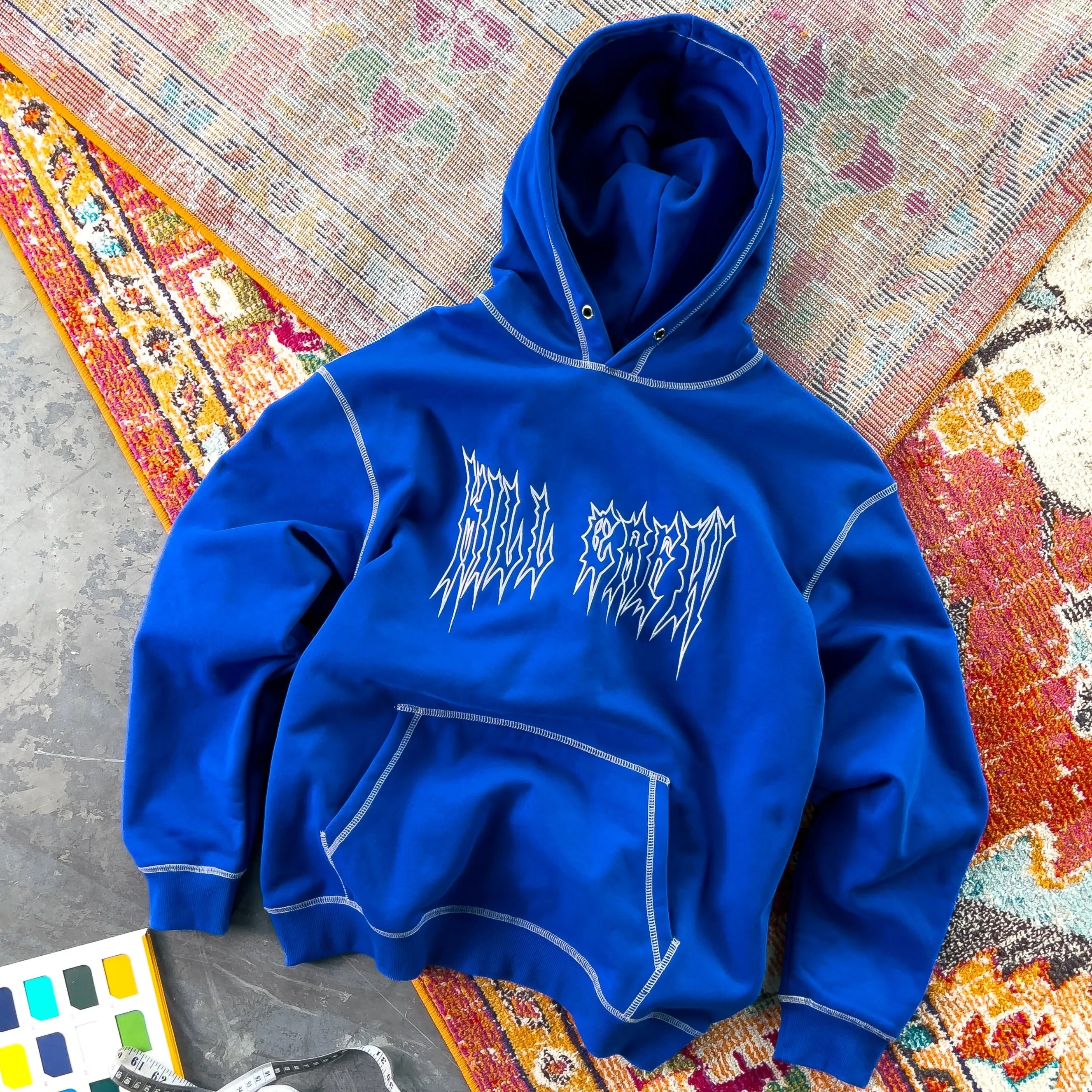 HEAVYWEIGHT LUX OUTSEAM HOODIE - BLUE / WHITE