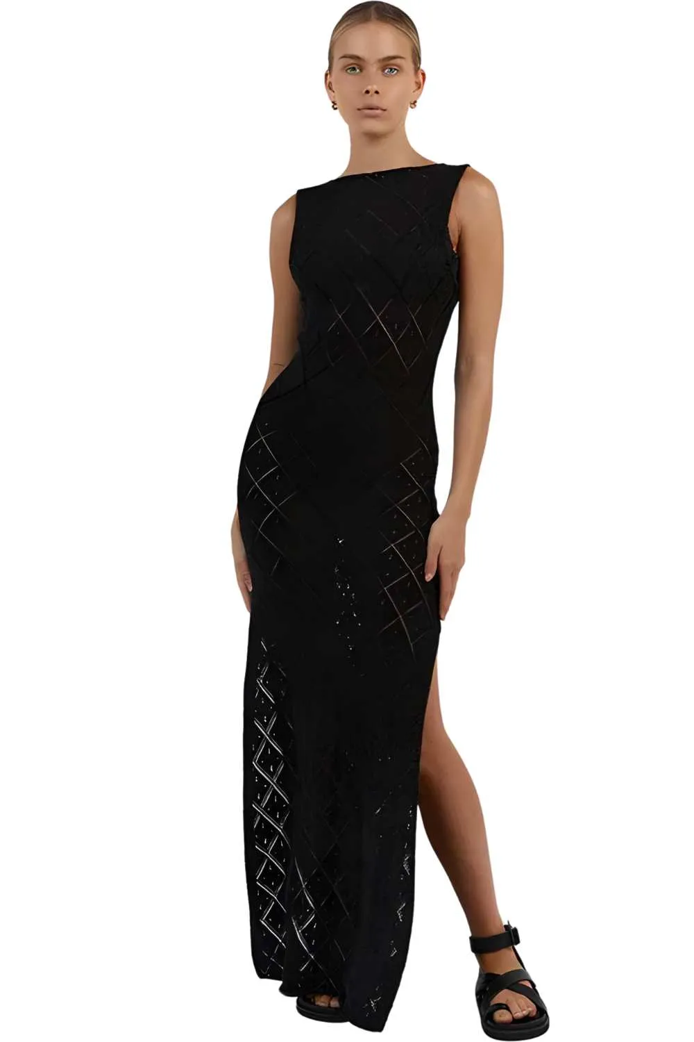 High Split Knitted Maxi Dress