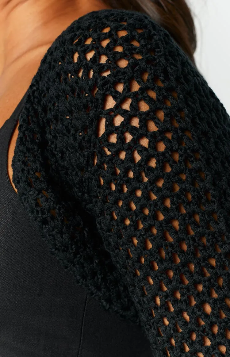 Jubel Black Crochet Bolero