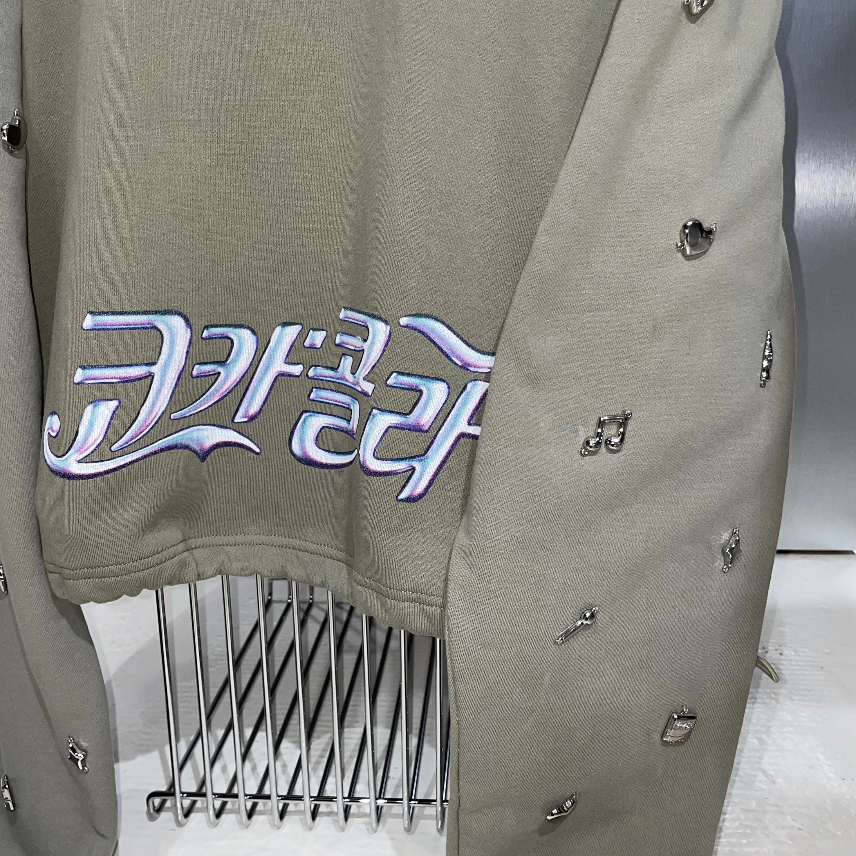 K-Wave Silver Charm Sleeves Hoodie