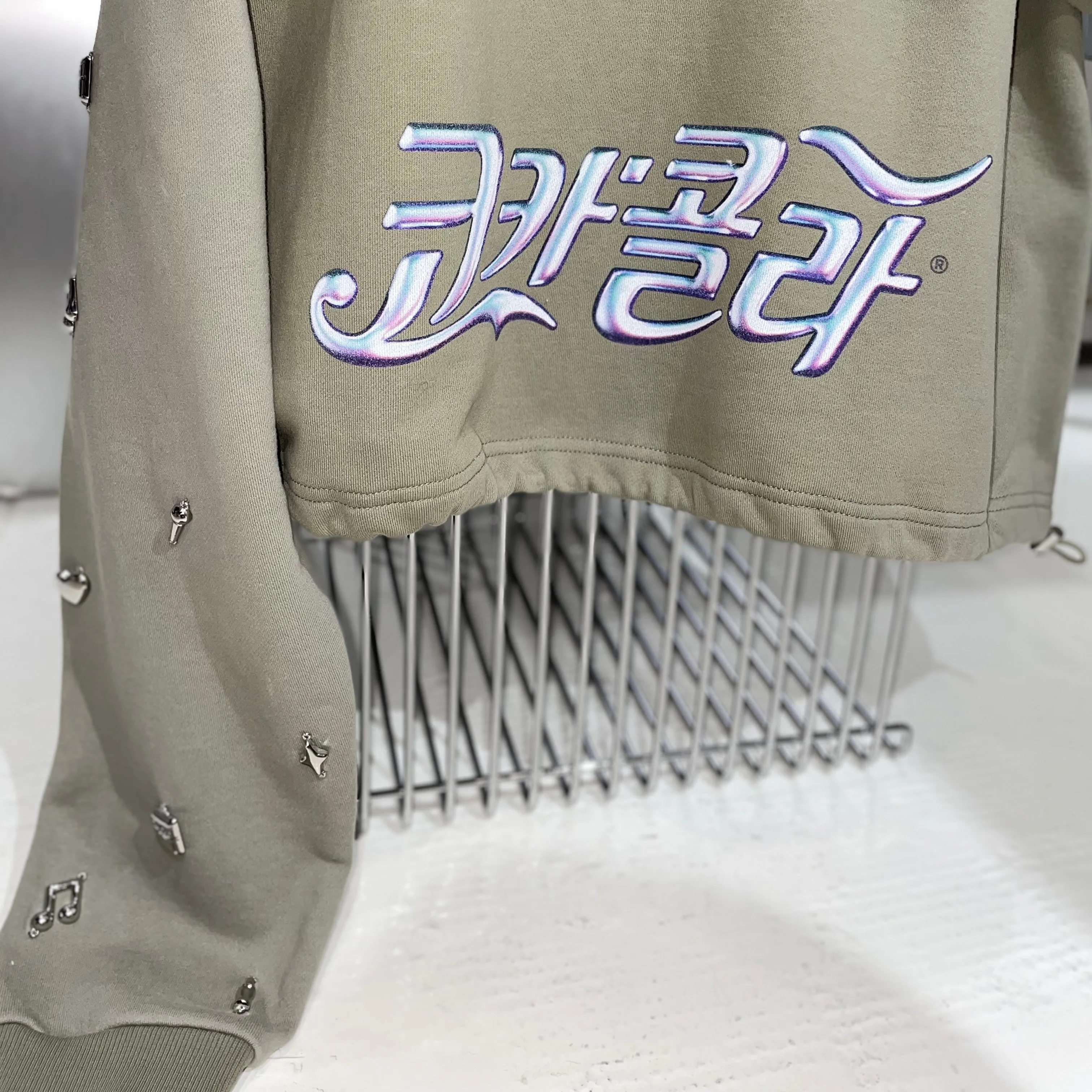 K-Wave Silver Charm Sleeves Hoodie