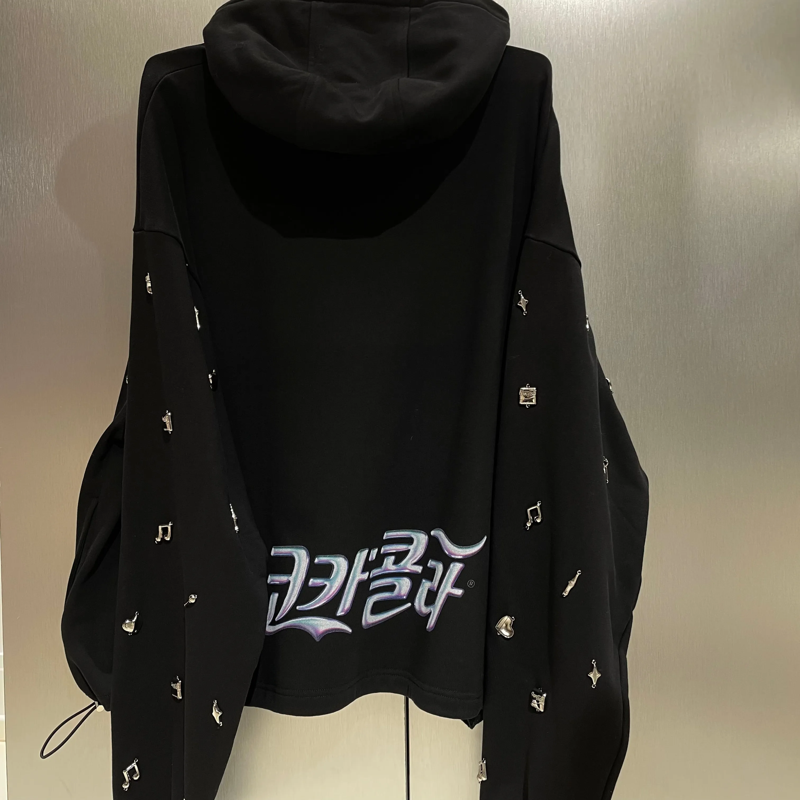 K-Wave Silver Charm Sleeves Hoodie