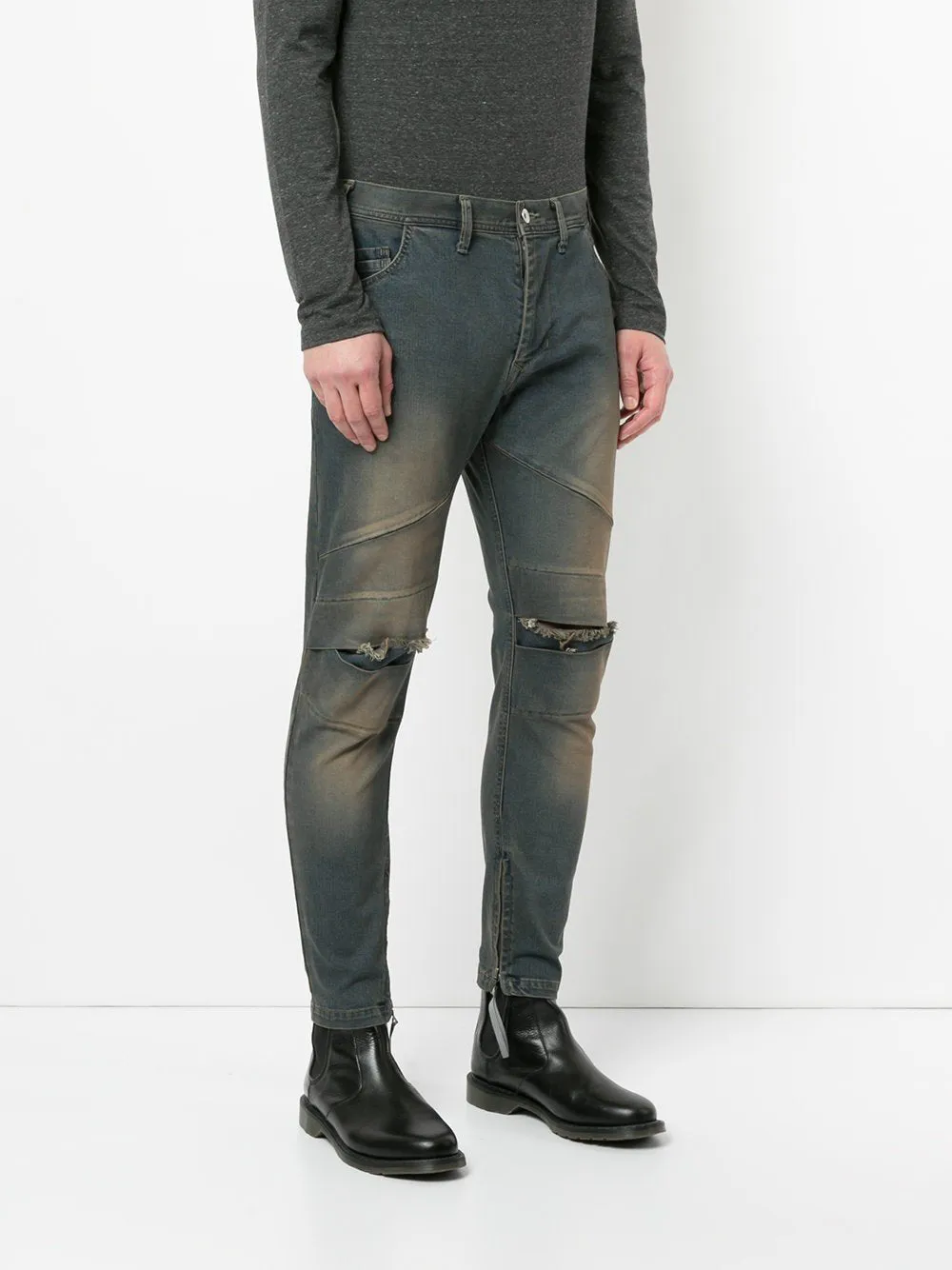 Knee Panel Ripped Jeans