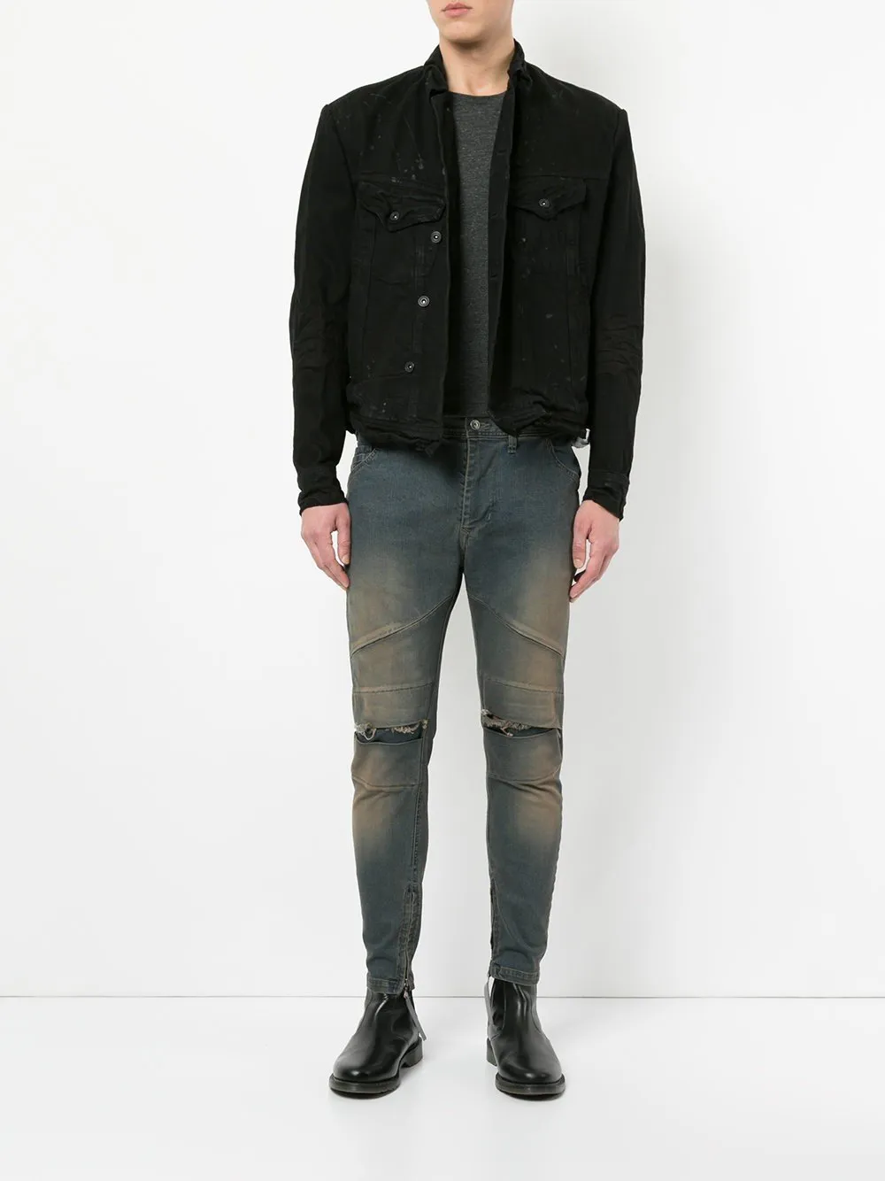 Knee Panel Ripped Jeans