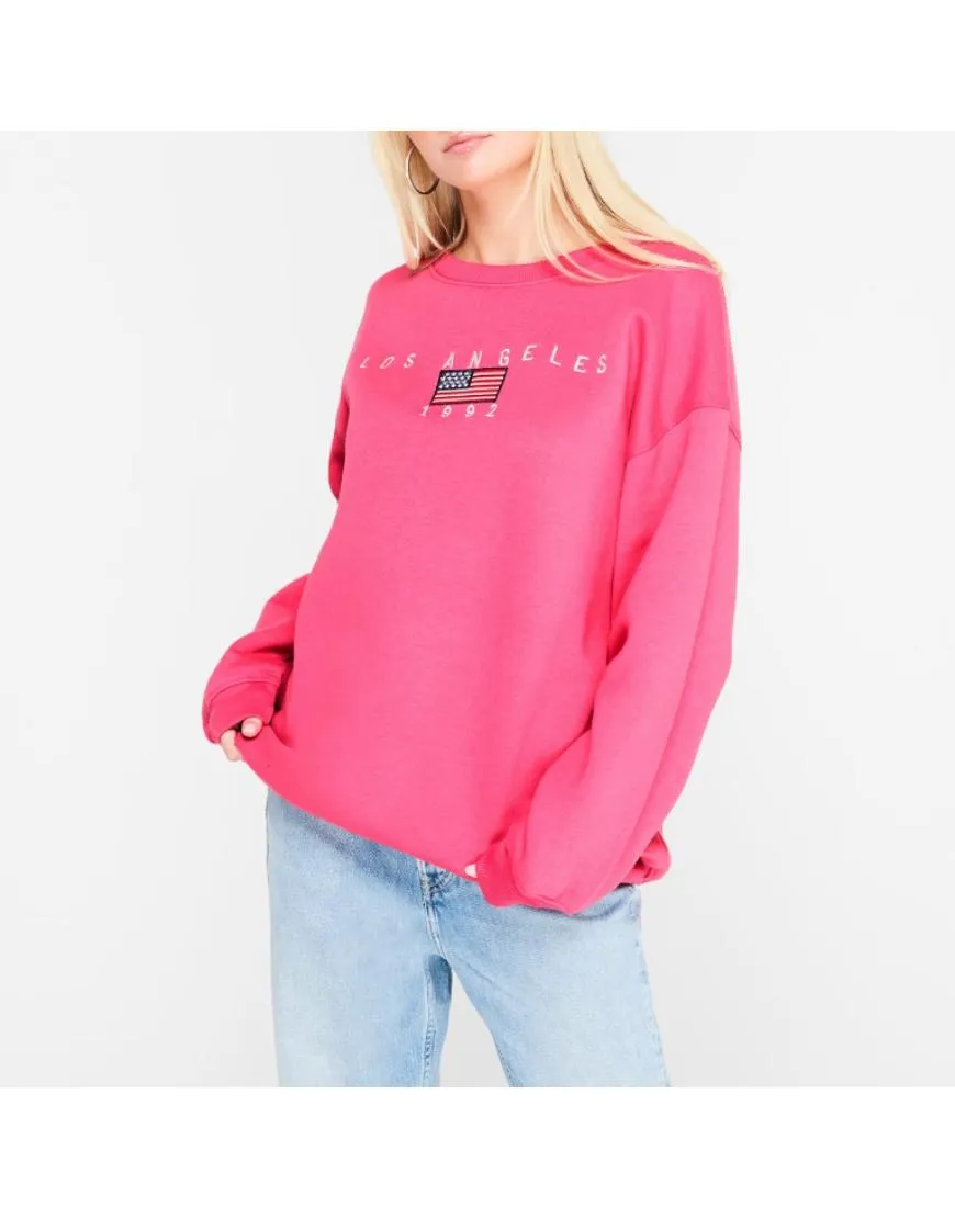 Los Angeles Logo Oversized Sweatshirt Fleece