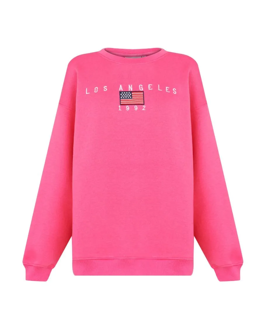 Los Angeles Logo Oversized Sweatshirt Fleece