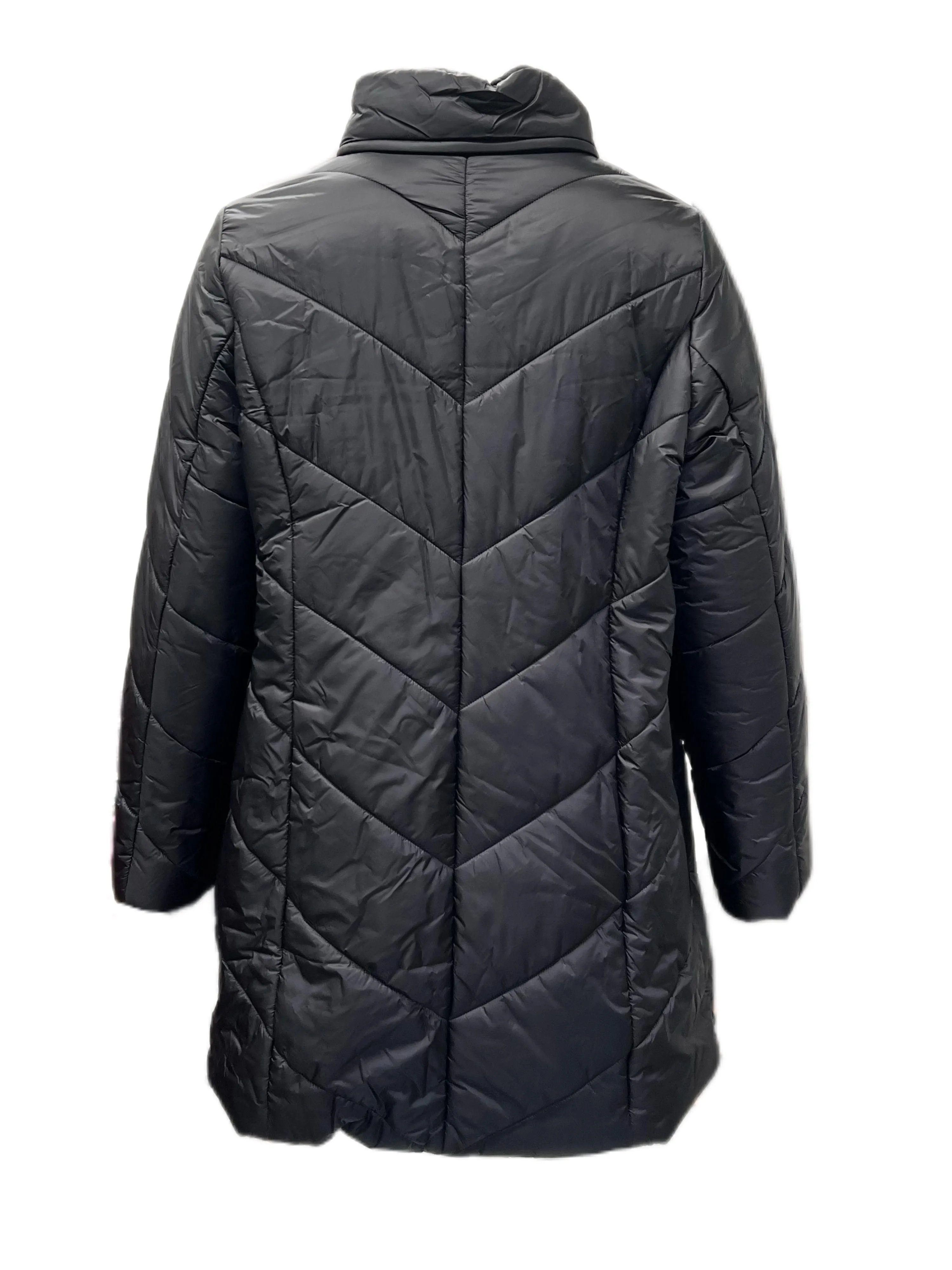 Marina Rinaldi Black Pantone Hooded Quilted Jacket NWT