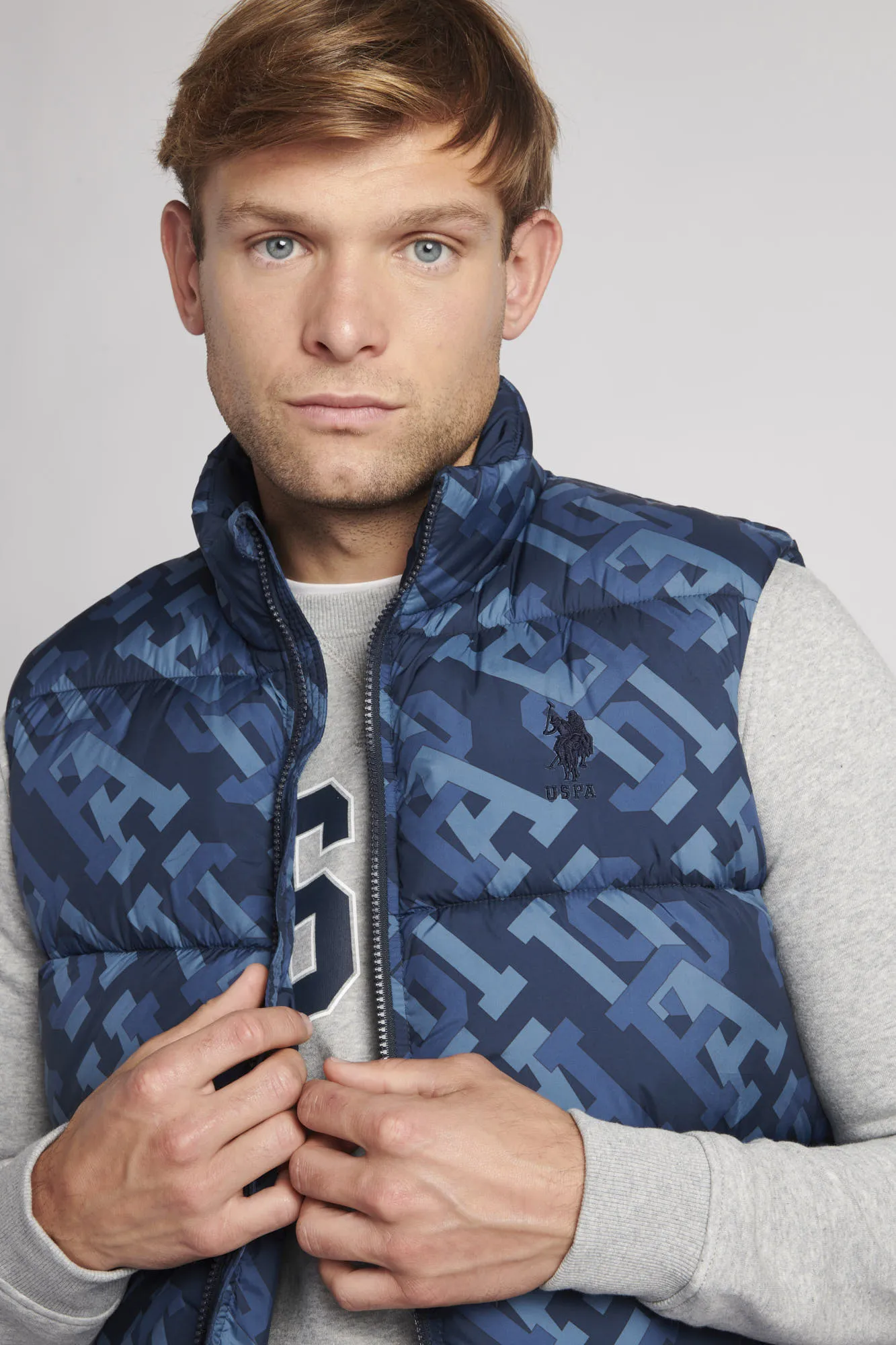 Mens Monogram Gilet in Navy Blue