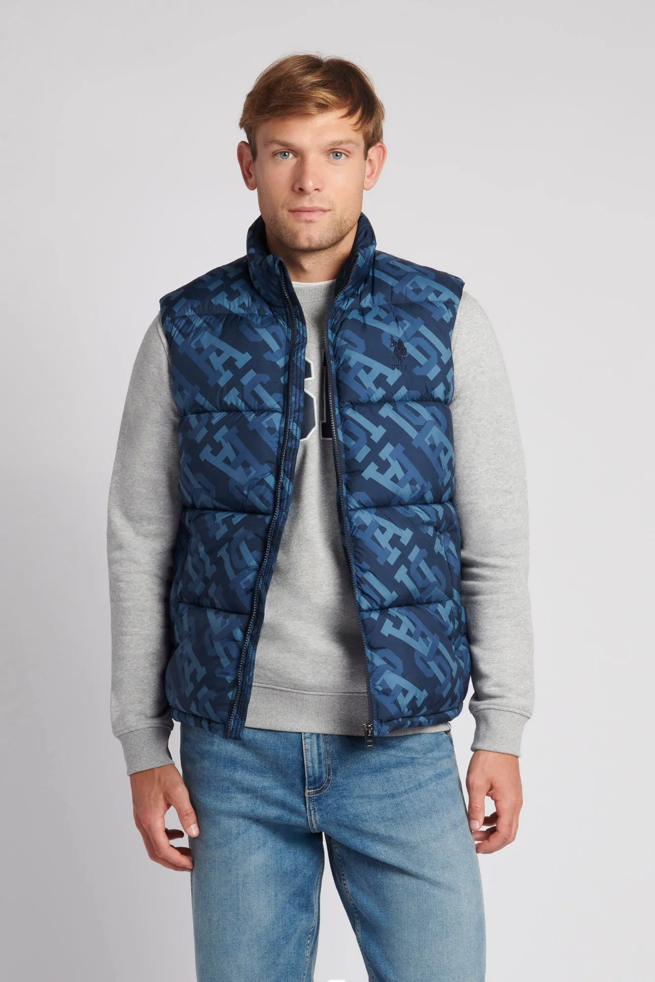 Mens Monogram Gilet in Navy Blue