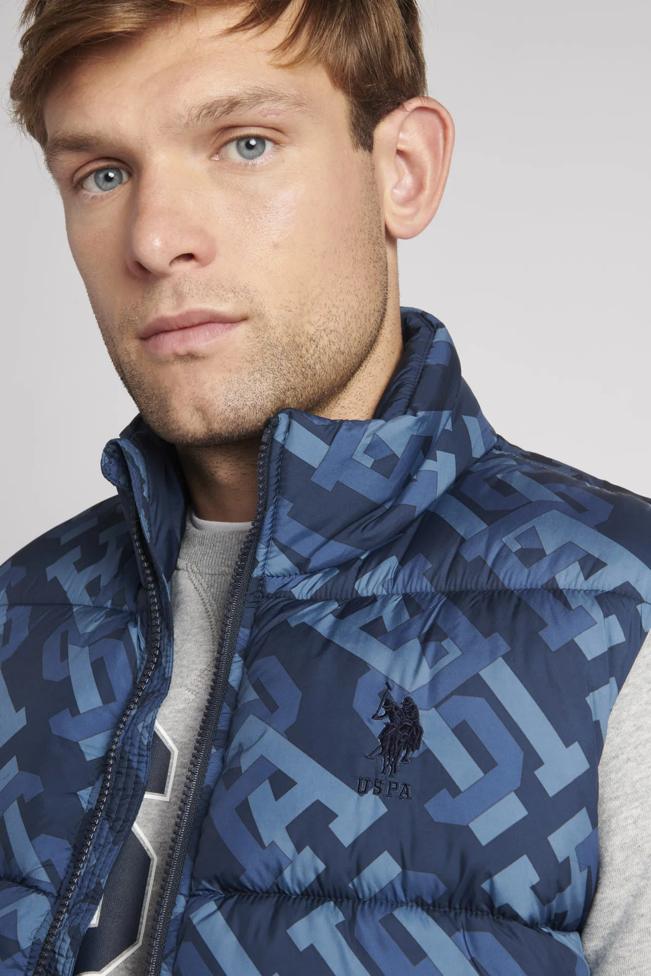 Mens Monogram Gilet in Navy Blue