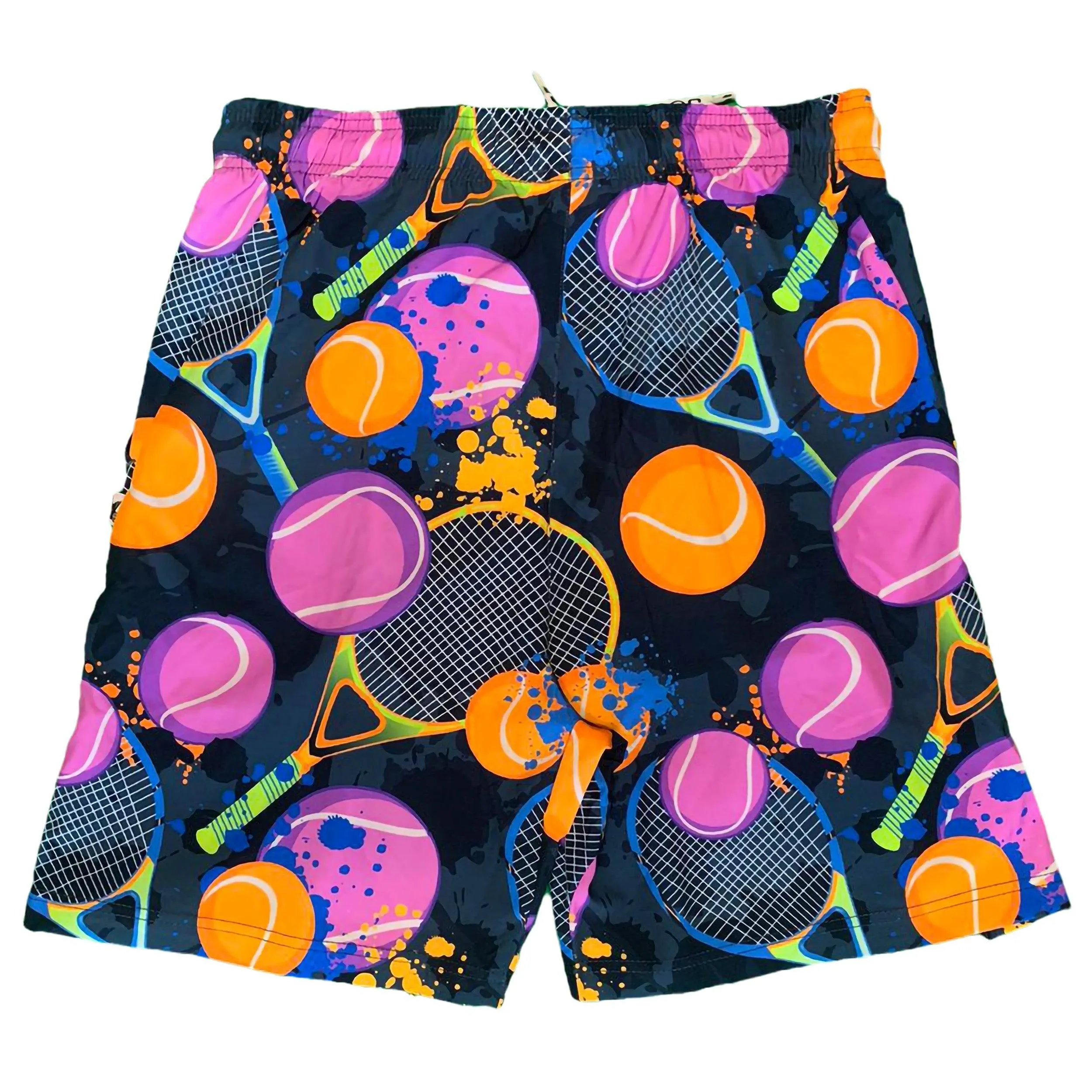 Mens Tennis Flow Print Short 7" Charcoal