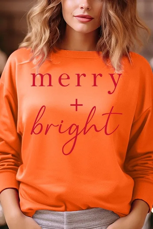 Merry Bright Graphic Fleece Sweatshirts