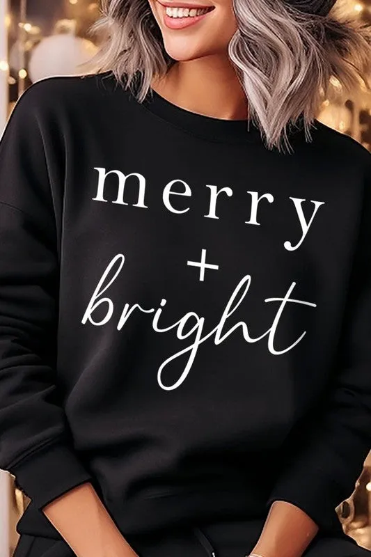 Merry Bright Graphic Fleece Sweatshirts