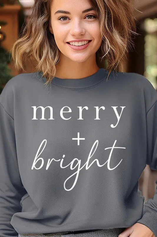 Merry Bright Graphic Fleece Sweatshirts