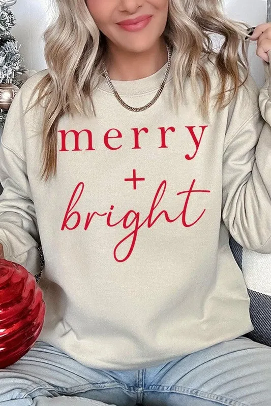 Merry Bright Graphic Fleece Sweatshirts