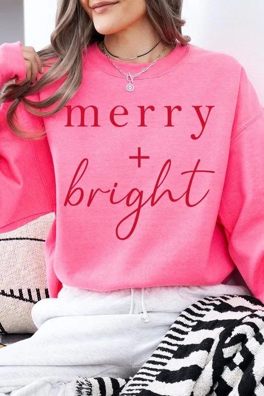 Merry Bright Graphic Fleece Sweatshirts