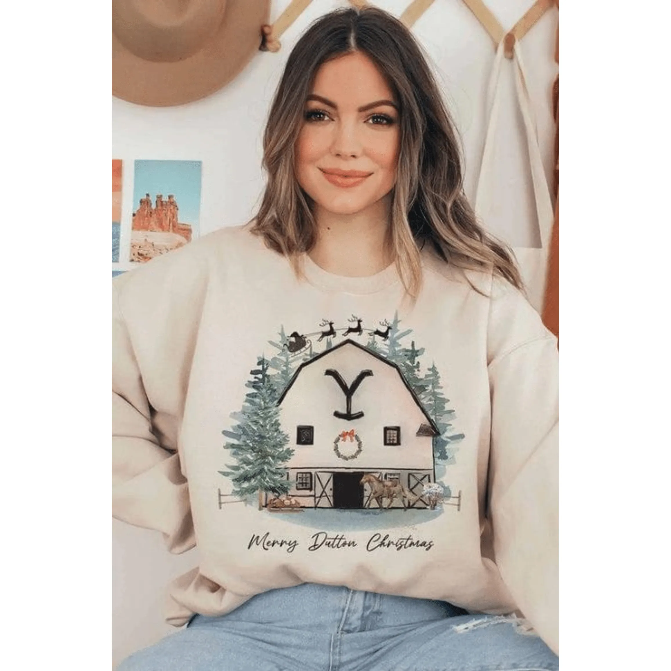 Merry Dutton Christmas Graphic Sweatshirt