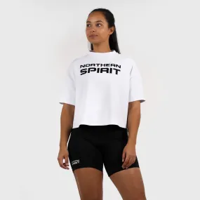 NORTHERN SPIRIT - BAGGY TOP WOMEN OVERSIZED CROP TOP - ALABASTER