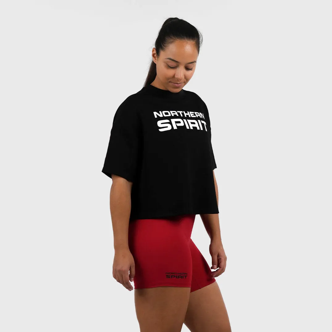 NORTHERN SPIRIT - BAGGY TOP WOMEN OVERSIZED CROP TOP - INK