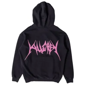 OVERSIZED LUX "COMFORT ZONE" HOODIE - BLACK / PINK