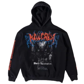 OVERSIZED LUX WORLD DOMINATION HOODIE - BLACK