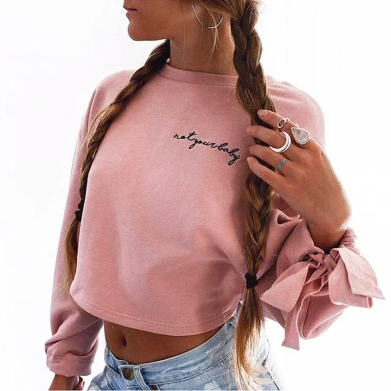 Oversized Pink Cropped Sweatshirt